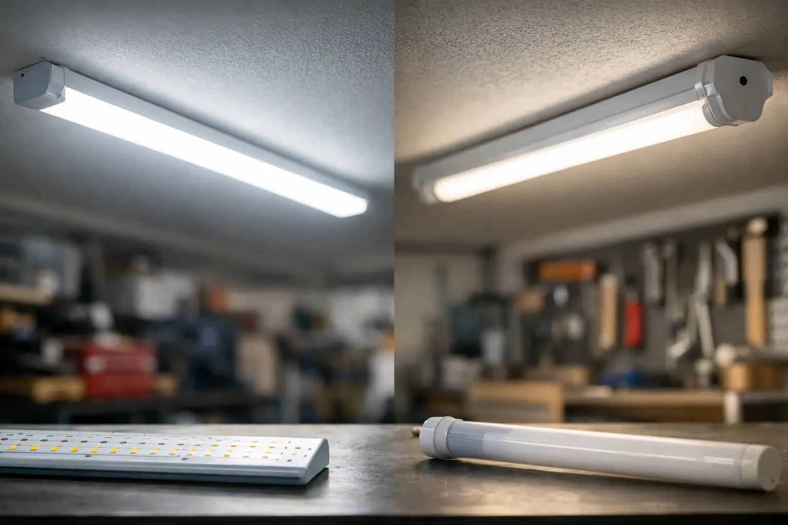 LED Versus Fluorescent Shop Lighting Compared